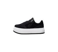 Calvin Klein Chunky Sole Sneaker Mujer Bold Laceup Low Suede de Ante, Negro (Black/Bright White), 41