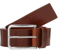 Calvin Klein Cinturón de Piel para Hombre Warmth Oiled Grain 3.5 cm, Marrón (Dark Tan), 105 cm
