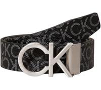 Calvin Klein Cinturón Hombre Ck Rev.Adj. New Mono Belt 3.5 cm Cinturón de Piel Sintética, Negro (Black Monogram), 80 cm