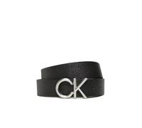 Calvin Klein Cinturón Hombre Metal Hebilla con Monograma, Negro (Ck Black Pebble), 105 Cm