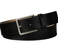 Calvin Klein Cinturón Hombre Warmth Buckle Smooth 3,5 cm con hebilla rectangular, Negro (Black/Antique Silver), 90 cm