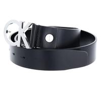 Calvin Klein Cinturón Mujer Ck Logo Belt 3.5 cm Cinturón de piel, Negro (Black), 90 cm
