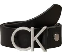 Calvin Klein Cinturón Mujer Ck Logo Belt 3.5 cm Cinturón de piel, Negro (Black), 95 cm