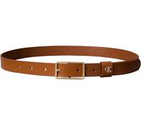 Calvin Klein Cinturón Mujer Square Buckle Loop 2,5 cm con logotipo, Marrón (Argan Oil/Antique Light Gold), 95 cm