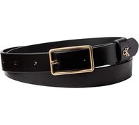 Calvin Klein Cinturón Mujer Square Buckle Loop 2,5 cm con logotipo, Negro (Black/Antique Light Gold), 100 cm