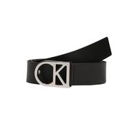 Calvin Klein Cinturón Mujer Ck Logo Belt 3.5 cm Cinturón de piel, Negro (Black), 85 cm
