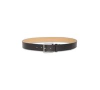 Calvin Klein Cinturón Hombre Warmth Buckle Smooth 3,5 cm con hebilla rectangular, Negro (Black/Antique Silver), 115 cm