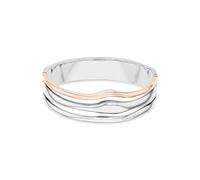Calvin Klein Ck 35000649 - Brazalete ondulado de acero inoxidable y chapado iónico para mujer, One Size, Acero inoxidable y acero iónico chapado en oro rosa, No es una piedra preciosa