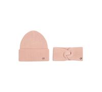 Calvin Klein Set de regalo de gorro y diadema de punto Ck Metal rosa