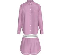 Calvin Klein Conjunto de Popelina V Day LV00QS7581 para Mujer, Color Rosa (19471 Trail Stripe+Essence Rosa), L, Rosa (19471 Trail Stripe+Pink Essence), L