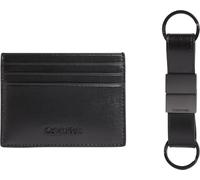 Calvin Klein Conjunto de Regalo Hombre 6 Cardcases & Keychain Tarjetero, Negro (CK Black Palmellato), Talla Única