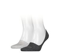 Calvin Klein Cotton Logo Women's No Show Socks 2 pack, Footie De las mujeres, dark grey melange, 35/38