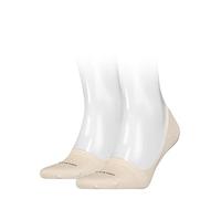 Calvin Klein Cotton Men's No Show Socks 2 pack, Footie de los hombres, Sand, 43/46