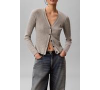 Calvin Klein Cotton Rib Cardigan B10 Grey Heather Talla: XS | Cárdigan Outlet | Mujer | Gris