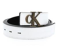 Calvin Klein Cuero cinturón CKJ Monogram Mono Hardware Belt W110 Bright White blanco