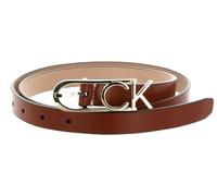 Calvin Klein Cuero cinturón Re-Lock Capital CK Logo Belt 2CM W100 Cognac marrón