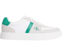 Calvin Klein Cupsole Sneaker Hombre Classic Lace de Piel, Multicolor (Bright White/Enchanted Forest), 40