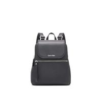 Calvin Klein Elaine Bubble Lamb - Mochila con solapa para mujer, talla única, Negro/Plateado Hampton Pebble, talla única