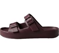 Calvin Klein Ergon Eva Double Bar Sandal Hm0hm02116, Sandalias Planas Hombre, Purple (Bordeaux), 46 EU