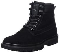 Calvin Klein EVA Mid Laceup Boot Suede YM0YM00802, Bota Media Hombre, Negro (Black/Stormfront), 46 EU