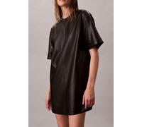 Calvin Klein Faux Leather T-shirt Dress Black Talla: XS | Mini Vestidos Outlet | Mujer | Negro