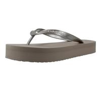 Calvin Klein Flatform Flip Flop Met TPU Hw0hw03120, Chanclas Mujer, Grey (Desert Taupe), 41 EU