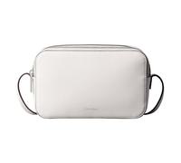 Calvin Klein LV04F3276G - Bolsa alargada para cámara con logotipo de aluminio para mujer, color blanco, talla única