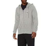 Calvin Klein Full Zip Hoodie, Top de pijama Hombre, Gris (GREY HEATHER 080), Large