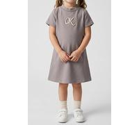 Calvin Klein Girls Metallic Print Ls Dress Mourning Dove Talla: 14 | Vestidos Outlet | kids
