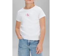 Calvin Klein Girls Monologo Rib Baby Tee Bright White Talla: 16 | Camisetas Outlet | Unisex | Blanco
