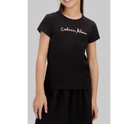 Calvin Klein Girls Script Logo Slim Ss T-shirt Black Talla: 10 | Camisetas Outlet | Unisex | Negro