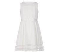 Calvin Klein Girls Sleeveless Party Dress, Fit and Flare Silhouette, Round Neckline & Back Zip Closure,Whipped Cream, 10