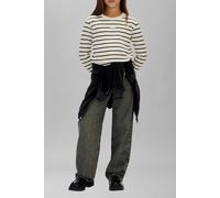 Calvin Klein Girls Yd Stripe L/s T-shirt Whitecap Gray/ Ck Black Talla: 16 | Camisetas Outlet | Unisex | Negro