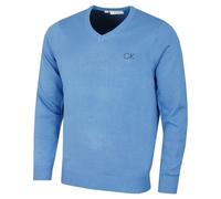 Calvin Klein Golf Hombre con Cuello en V Tour Suéter - Azul Marl - M