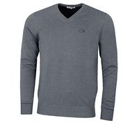 Calvin Klein Golf Hombre con Cuello en V Tour Suéter - Gris Jaspeado - XXXXL