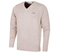 Calvin Klein Golf Hombre con Cuello en V Tour Suéter - Latté - S