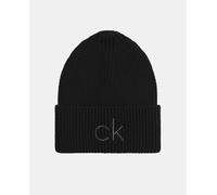 Calvin Klein Gorro de punto en negro con detalle de la marca. Negro