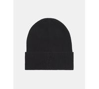 Calvin Klein Gorro de Punto Mujer Embroidery Fine Rib Beanie Cálido, Negro (CK Black), Talla única