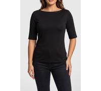 Calvin Klein Half Sleeve Supima Boat Top Black Talla: XS | Manga Larga Outlet | Mujer | Negro