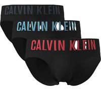 Calvin Klein Hip Brief 3Pk 4W8 - Black W Ombre Blue Logo Blac Large, 4w8 - Black W Ombre Blue Logo Blac, M