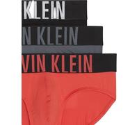 Calvin Klein Hip Brief 3Pk 4W8 - Negro con Azul Ombre Logo Negro Grande, S