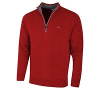 Calvin Klein Jersey de Punto de algodón con 1/2 Cremallera -borgoña - L