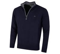Calvin Klein Jersey de Punto de algodón con 1/2 Cremallera -Armada - XL