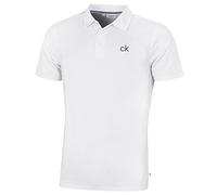 Calvin Klein Hombre Central Eco Lightweight Polo de Golf - Blanco - L