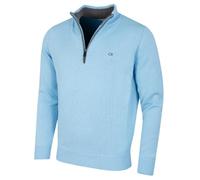 Calvin Klein Hombre Chunky Knit 1/2 Zip Suéter de Golf - Azul Bebe - M