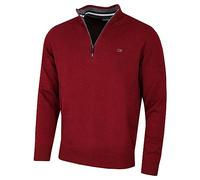 Calvin Klein Hombre Chunky Knit 1/2 Zip Suéter de Golf - Borgoña Deporte - L