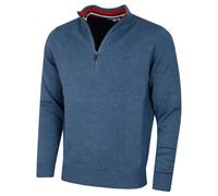Calvin Klein Hombre Chunky Knit 1/2 Zip Suéter de Golf - Denim Marga Deporte - L