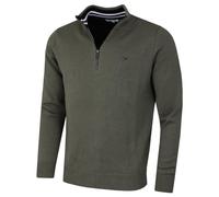 Calvin Klein Hombre Chunky Knit 1/2 Zip Suéter de Golf - Deporte Caqui - XXXXL
