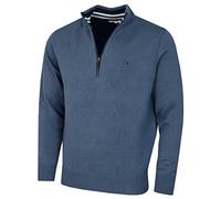 Calvin Klein Hombre Chunky Knit 1/2 Zip Suéter de Golf - Deporte De Mezclilla - XXXXXL