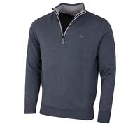Calvin Klein Hombre Chunky Knit 1/2 Zip Suéter de Golf - Gris Acero - XL